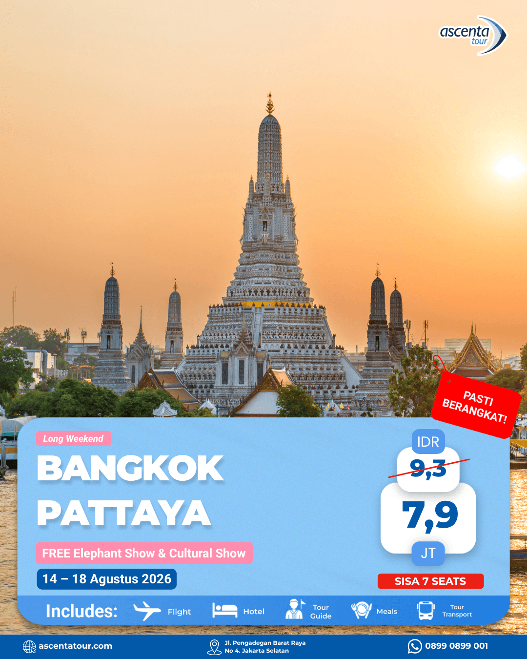 Tour Thailand Bangkok Pattaya 5D4N 