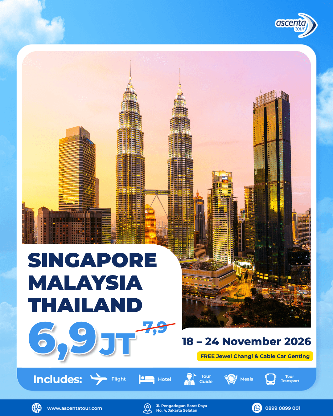Tour 3 Negara Singapore Malaysia Thailand 7D6N