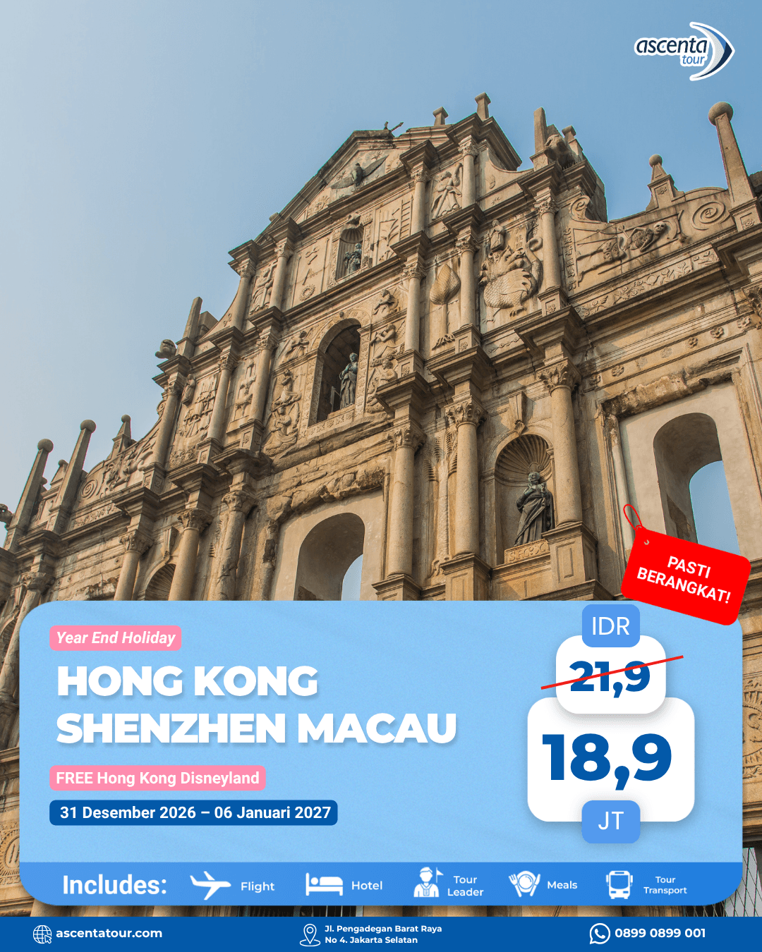 Tour Hong Kong Shenzhen Macau + Disneyland 7D