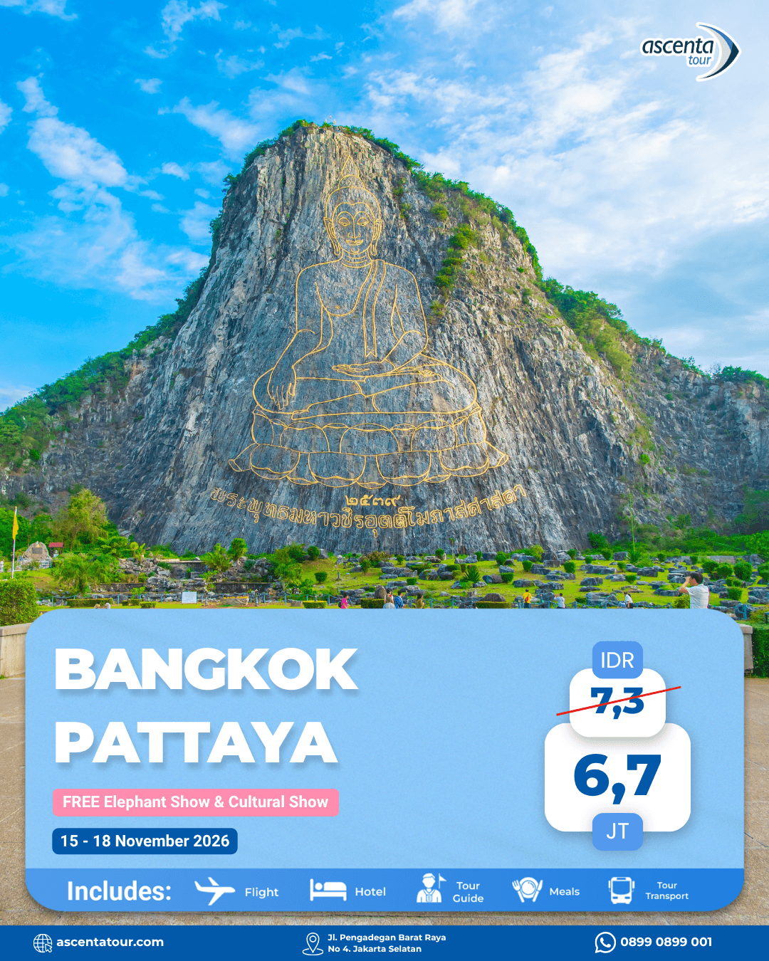 Tour Thailand Bangkok Pattaya 4D3N 