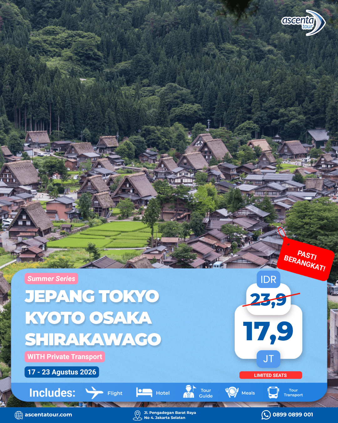 Tour Jepang Tokyo Osaka Kyoto Shirakawago 7D5N