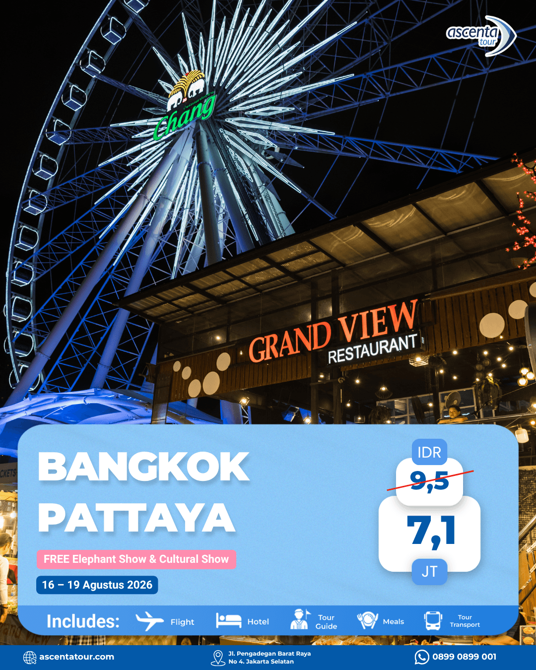 Tour Thailand Bangkok Pattaya 4D3N