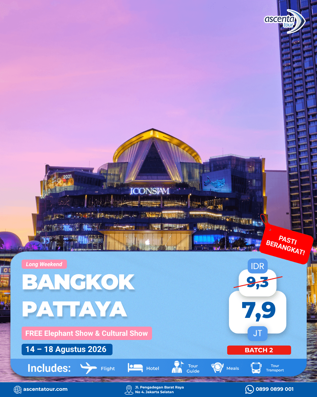 Tour Thailand Bangkok Pattaya 5D4N 