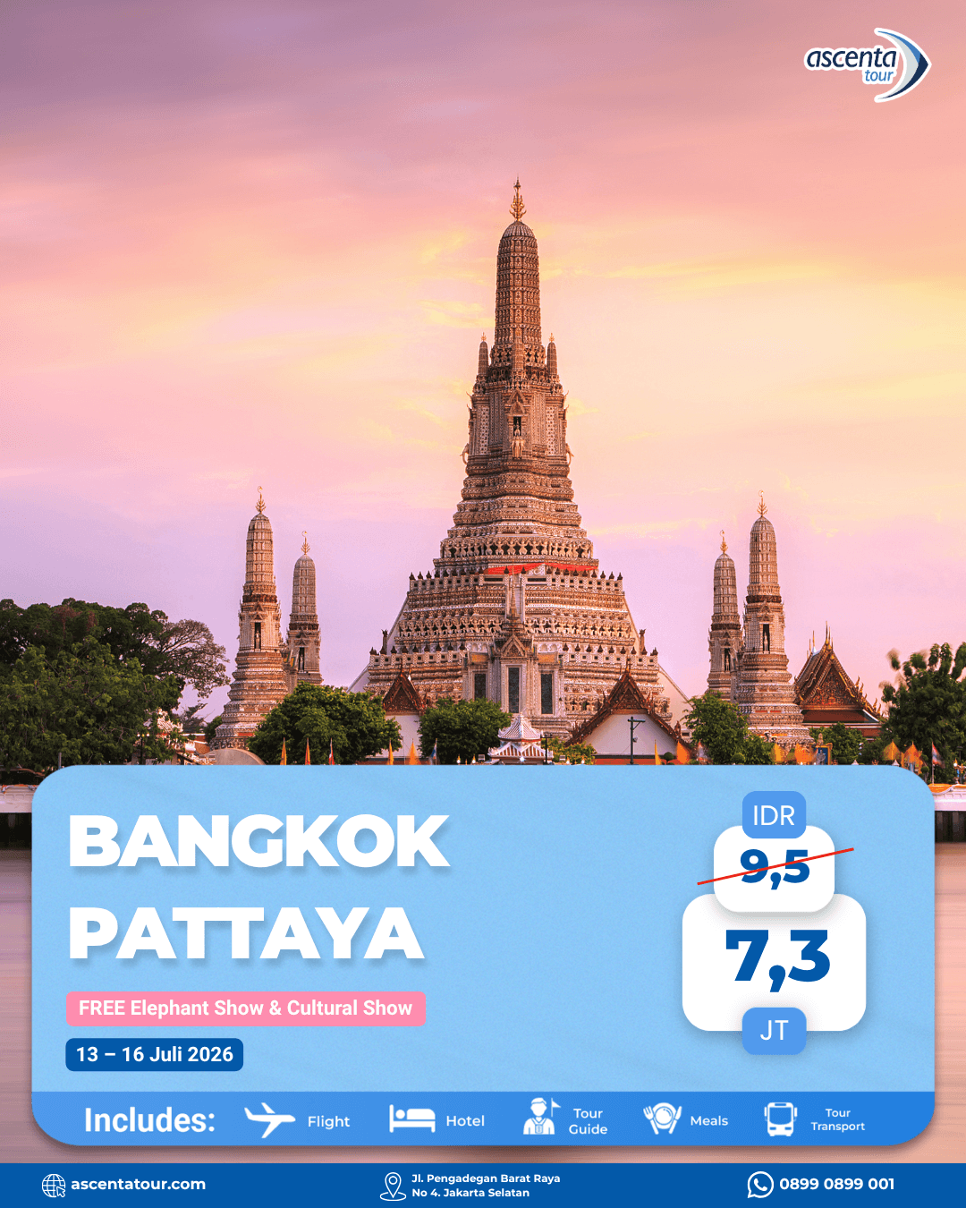 Tour Thailand Bangkok Pattaya 4D3N