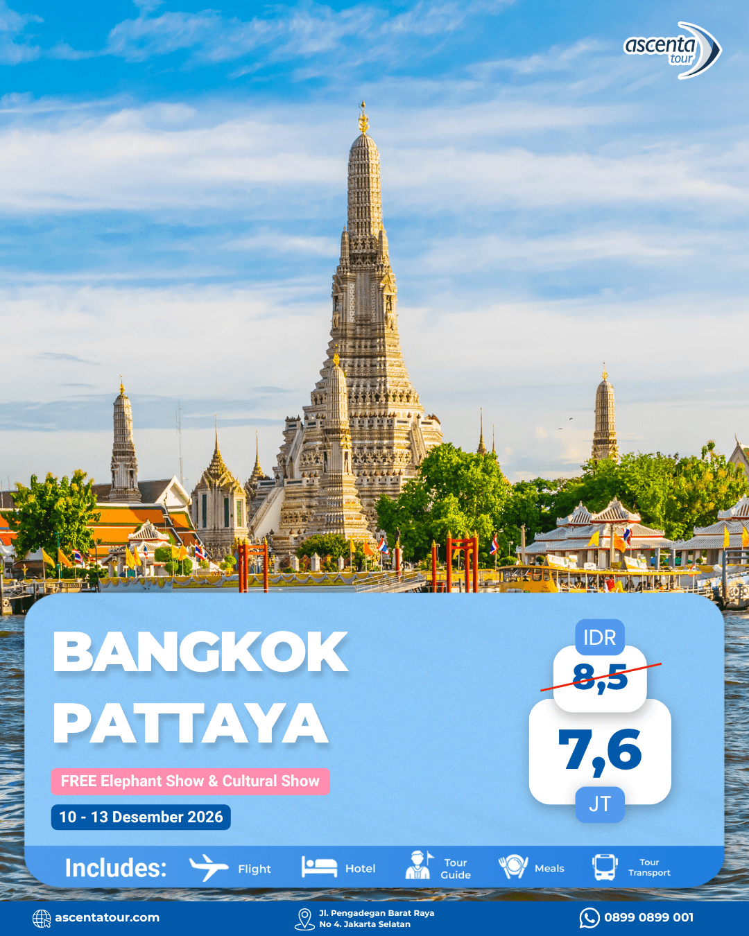 Tour Thailand Bangkok Pattaya 4D3N 