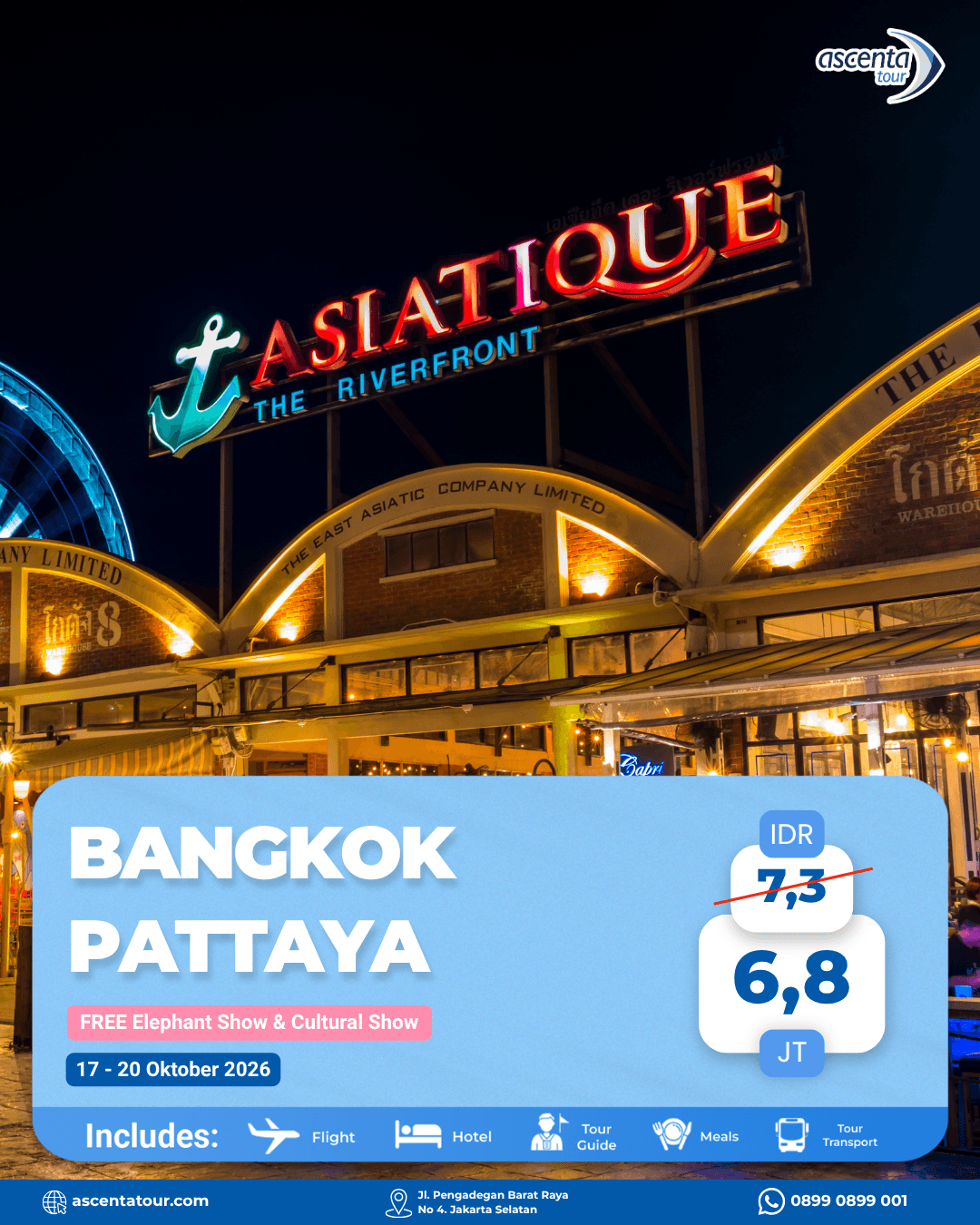 Tour Thailand Bangkok Pattaya 4D3N