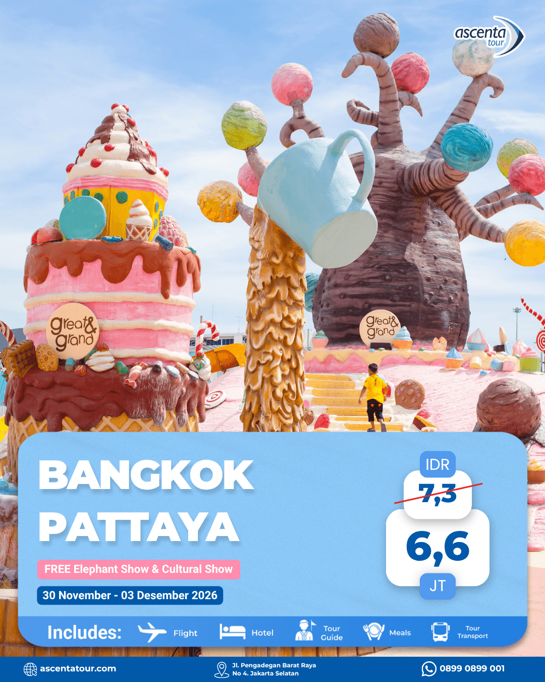 Tour Thailand Bangkok Pattaya 4D3N 