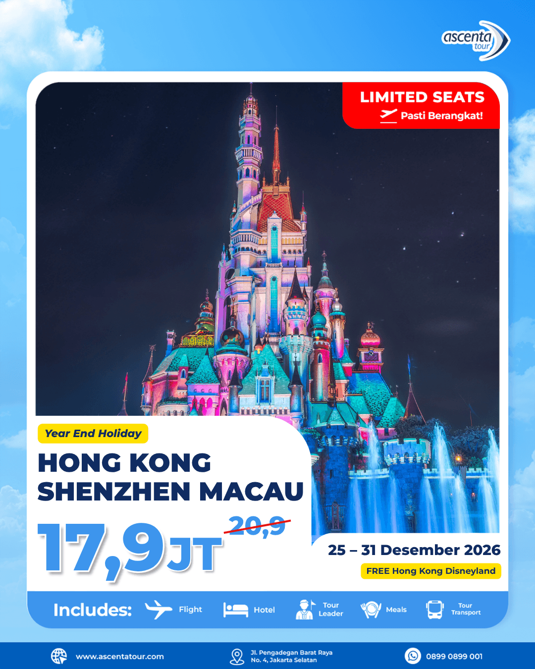 Tour Hong Kong Shenzhen Macau + Disneyland 7D