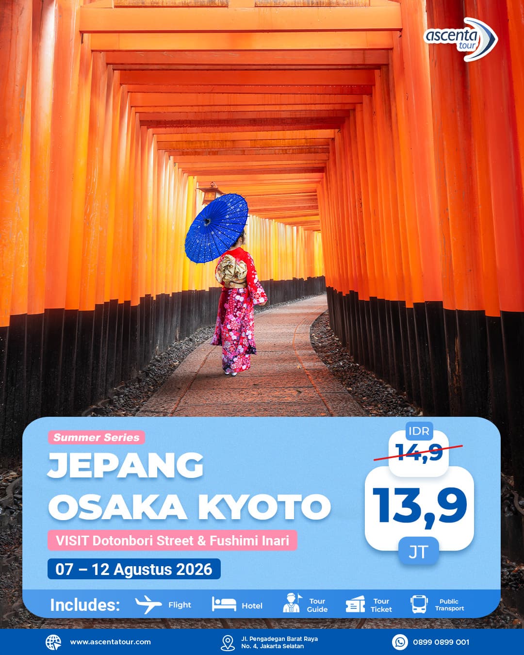 Tour Jepang Osaka Kyoto 6D4N