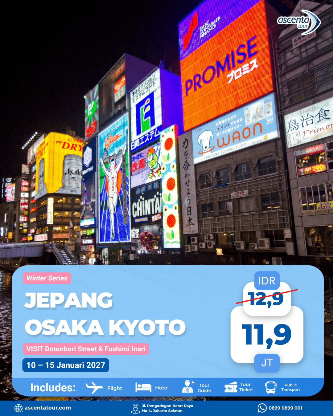 Tour Jepang Osaka Kyoto 6D4N