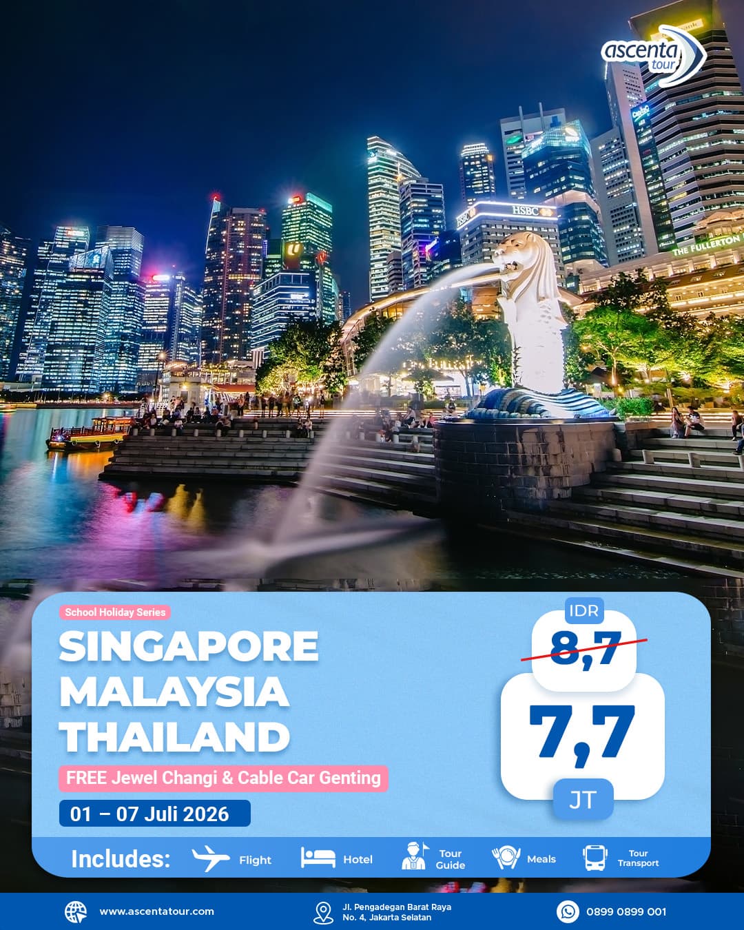 Tour 3 Negara Singapore Malaysia Thailand 7D6N