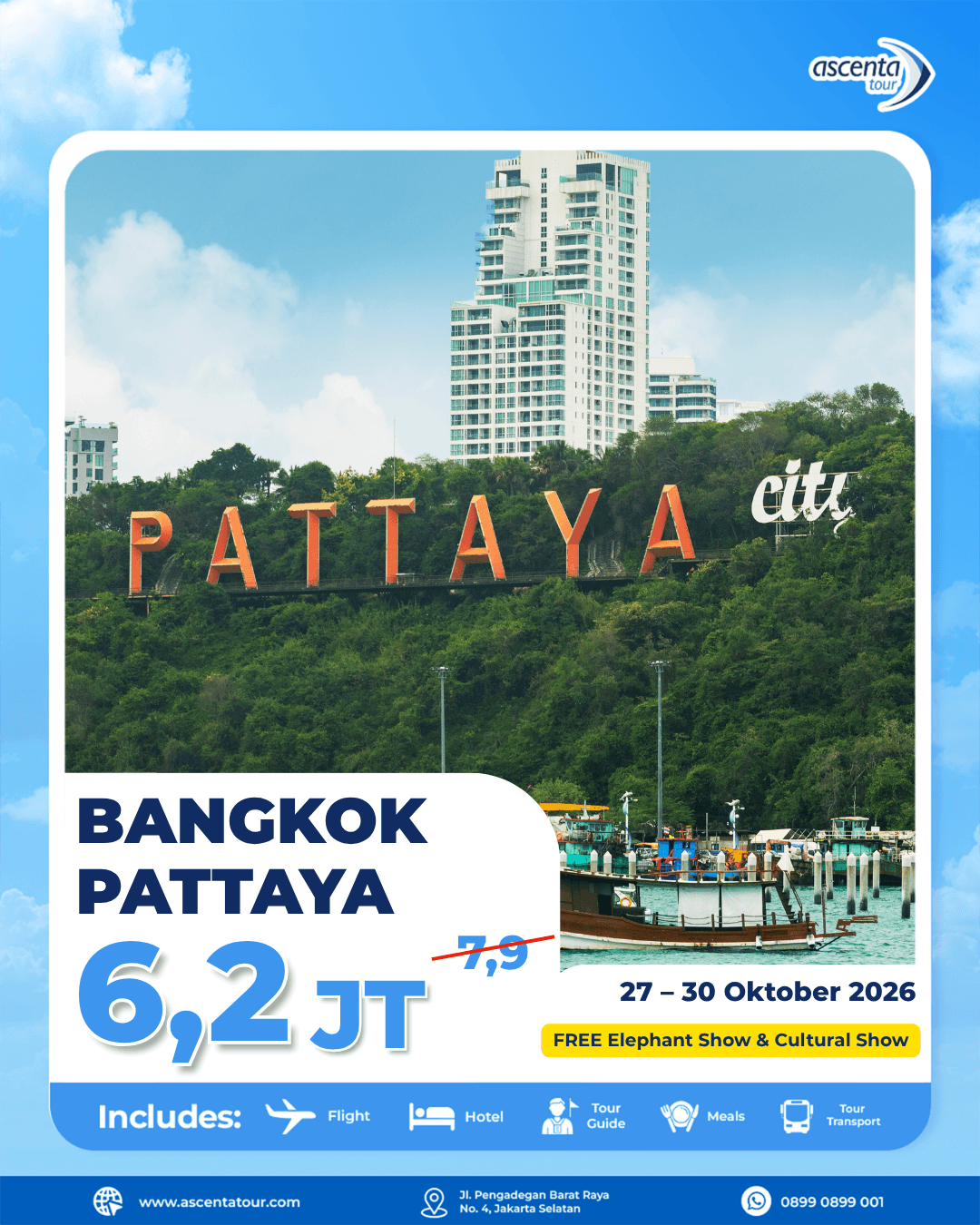 Tour Thailand Bangkok Pattaya 4D3N