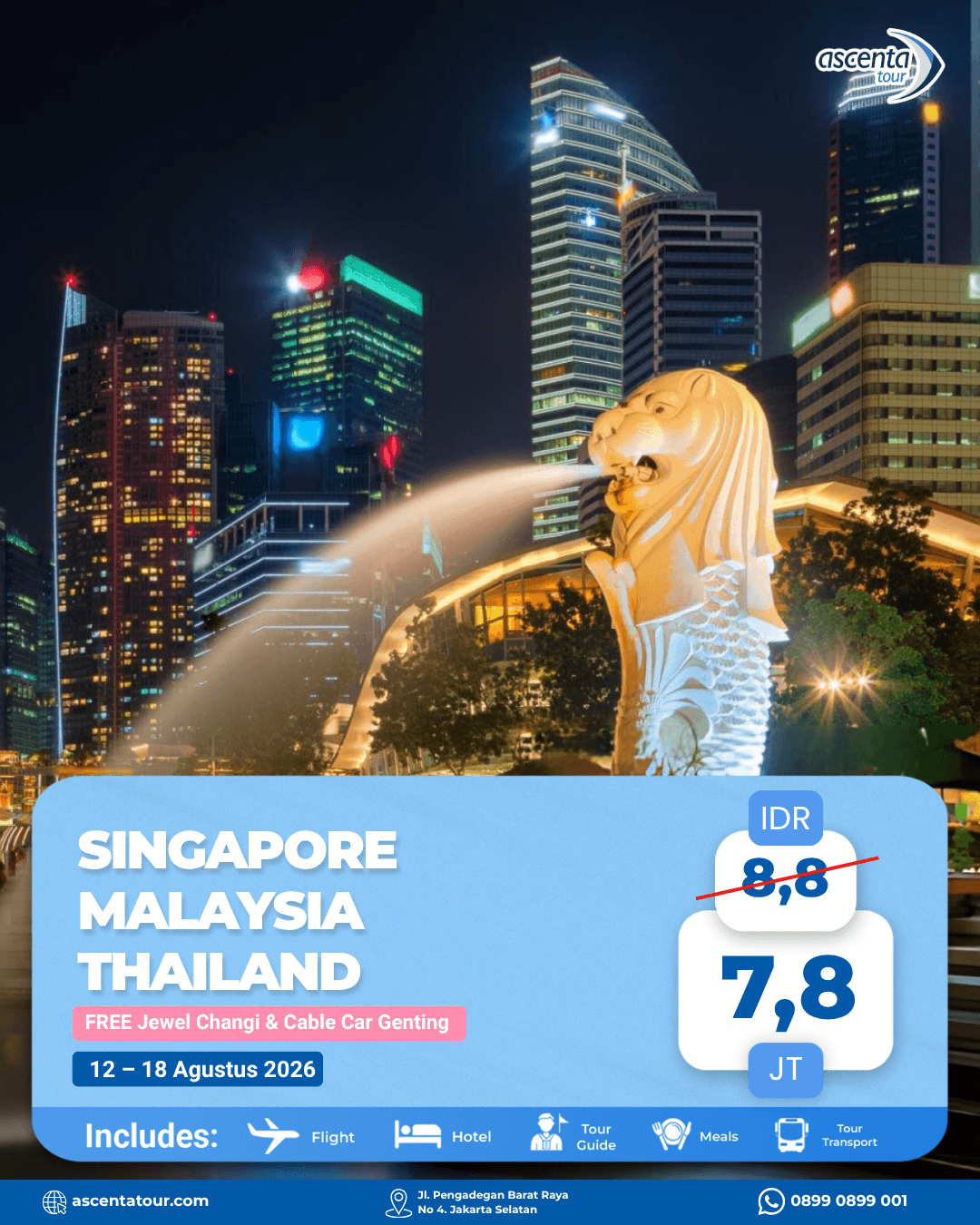 Tour 3 Negara Singapore Malaysia Thailand 7D6N