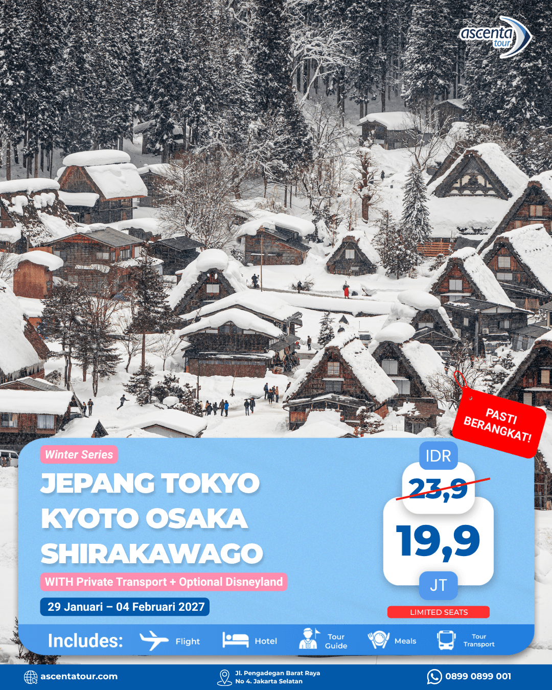 Tour Jepang Tokyo Osaka Kyoto Shirakawago 7D5N
