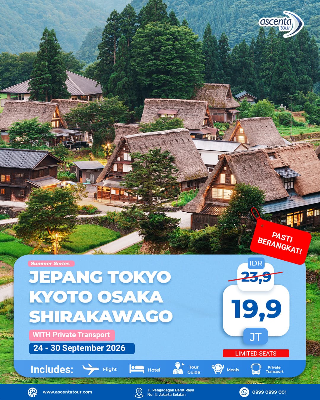 Tour Jepang Tokyo Osaka Kyoto Shirakawago 7D5N