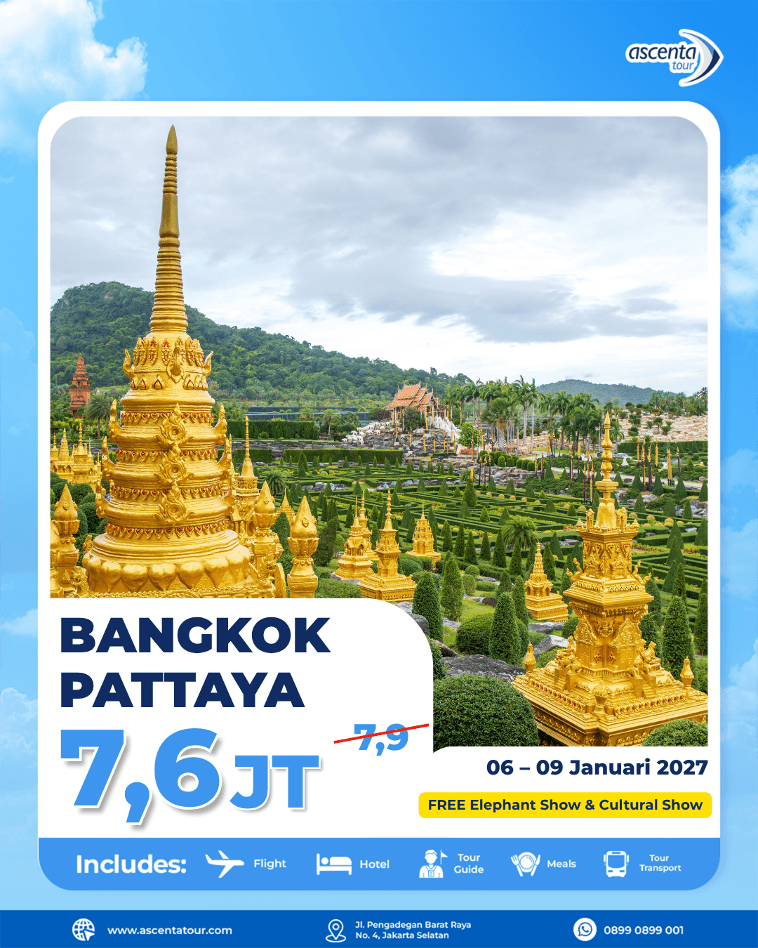 Tour Thailand Bangkok Pattaya 4D3N