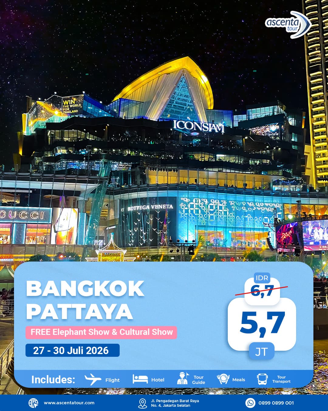 Tour Thailand Bangkok Pattaya 4D3N