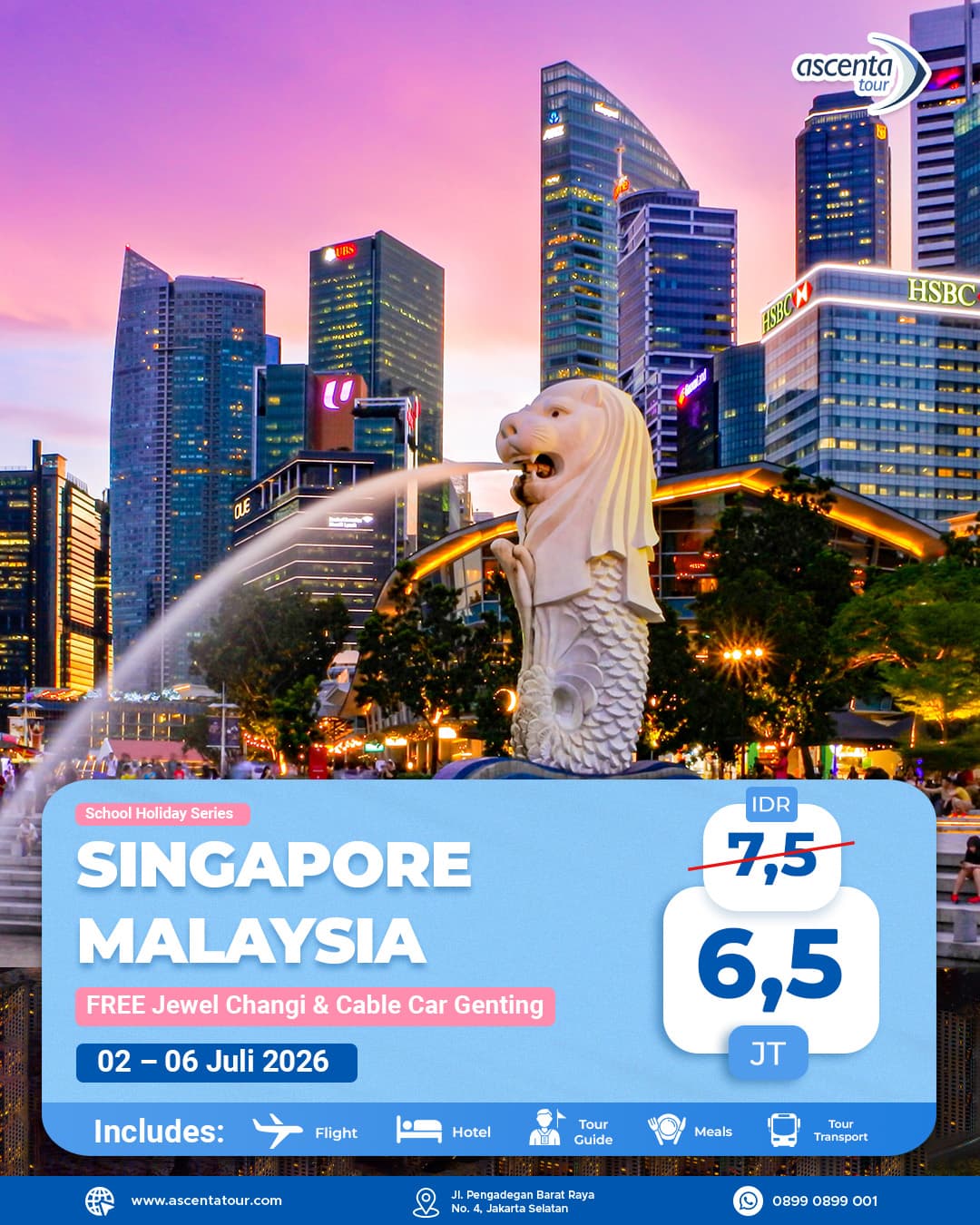 Tour Singapore Malaysia 5D4N